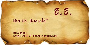 Borik Bazsó névjegykártya